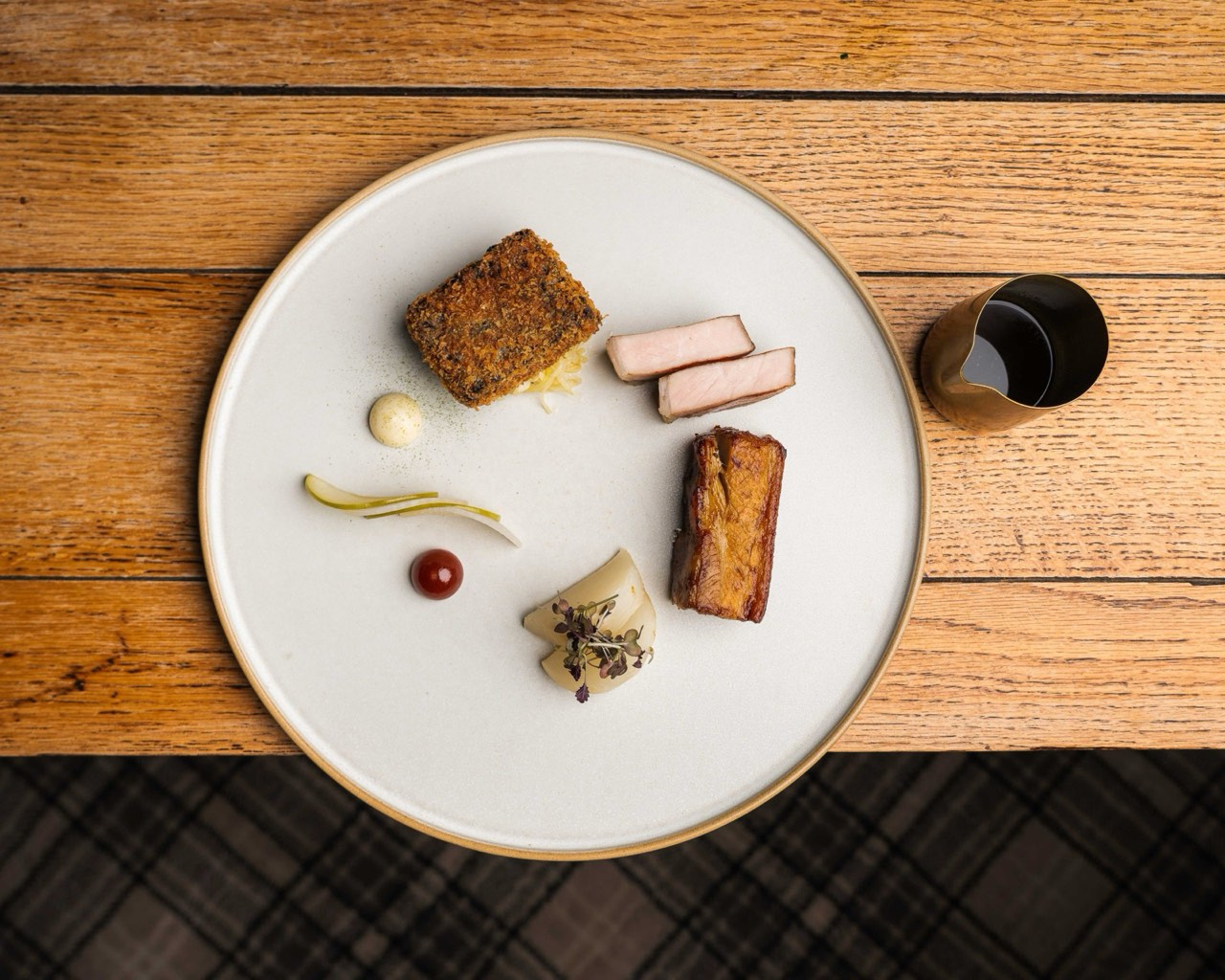 A dessert plated at The Peacock Inn